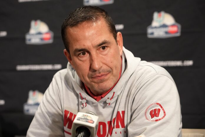 Wisconsin Badgers coach Luke Fickell during Guaranteed Rate Bowl media day at the JW Marriott Camelback Inn.