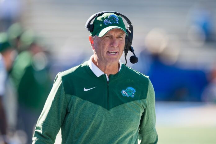 Tulane head coach Willie Fritz during the first quarter against Tulsa.
