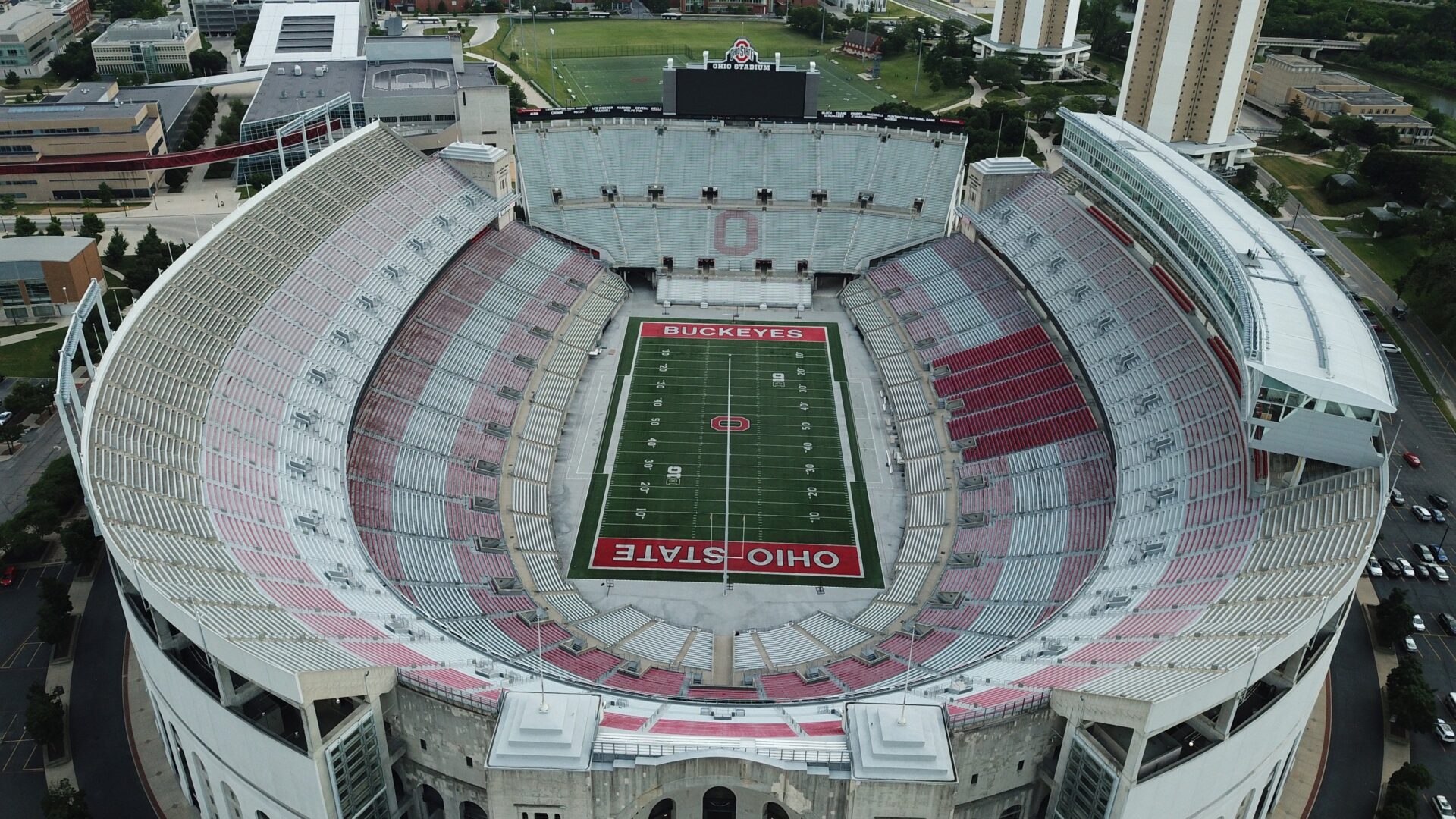 Aerial shot of Ohio Stadium
