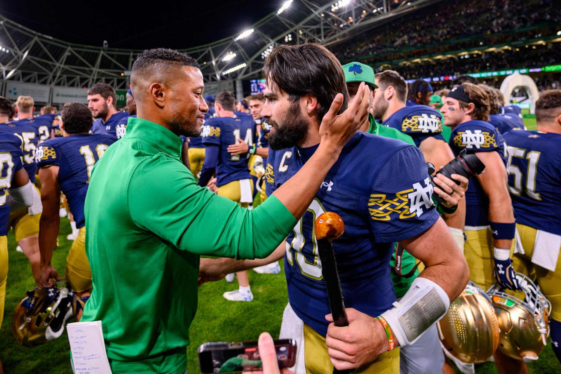Sam Hartman leads Notre Dame in Ireland