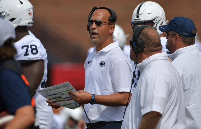 Penn State Nittany Lions coaching staff, led by James Franklin