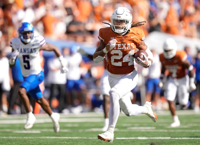 Texas Proves They’re the Team to Beat in the Big 12, Dispatches Kansas, 40-14 Texas Proves They’re the Team to Beat in the Big 12, Dispatches Kansas, 40-14