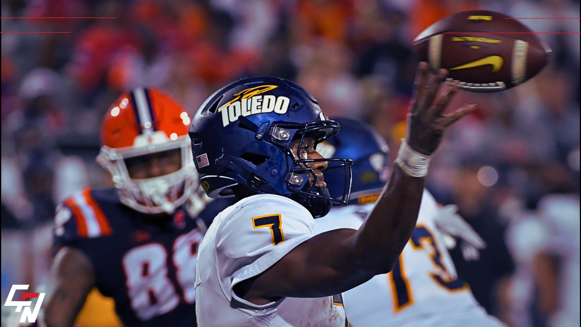 Toledo Rockets wide receiver Jerjuan Newton plays during an NCAA