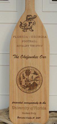The Florida-Georgia Rivalry culminates with the winner receiving the Okefenokee Oar