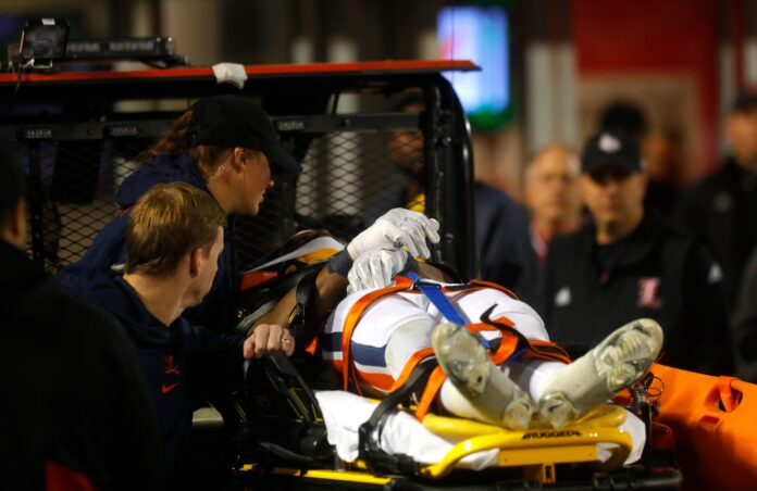 UVA RB Perris Jones was injured on Thursday against Louisville, leaving the field on a stretcher. Following the game, initial reports were positive.