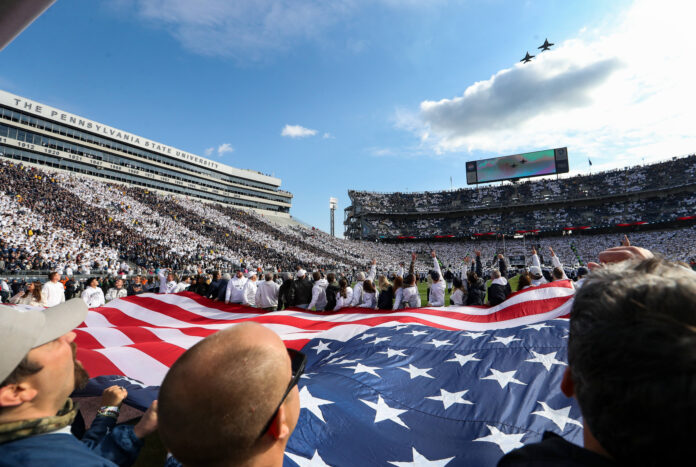 What is the largest crowd in Penn State's Beaver Stadium history? Where does the Michigan game rank for the Penn State faithful?