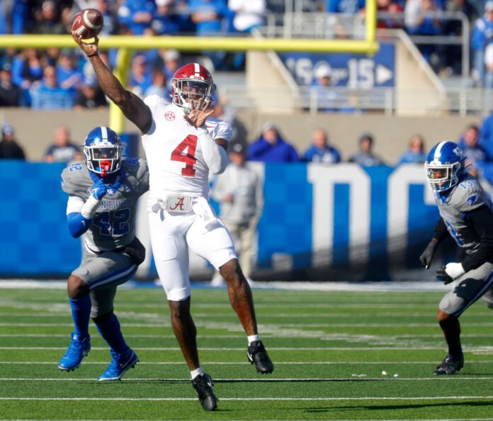 In Week 11 against the Kentucky Wildcats, Jalen Milroe became the first Alabama QB in school history to throw and run for three separate touchdowns.