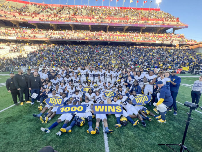 Michigan set a new record with their 1,000th career win, pushing them firmly ahead of anyone else on the all-time winningest college football programs list.