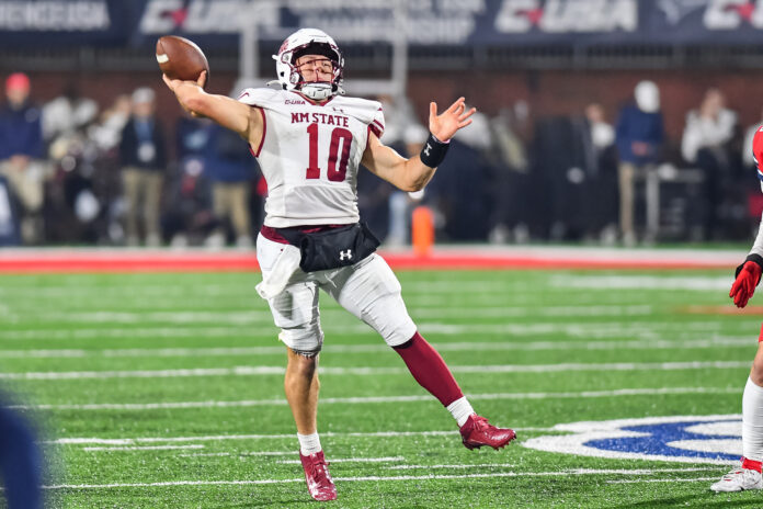 New Mexico State QB Diego Pavia exited the game against Liberty in the Conference USA Championship. Here's the latest we know.