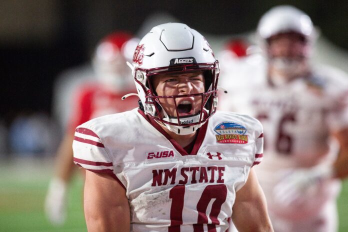 New Mexico State Aggies quarterback Diego Pavia has entered the transfer portal with a strong possibility of landing at a new school in 2024.