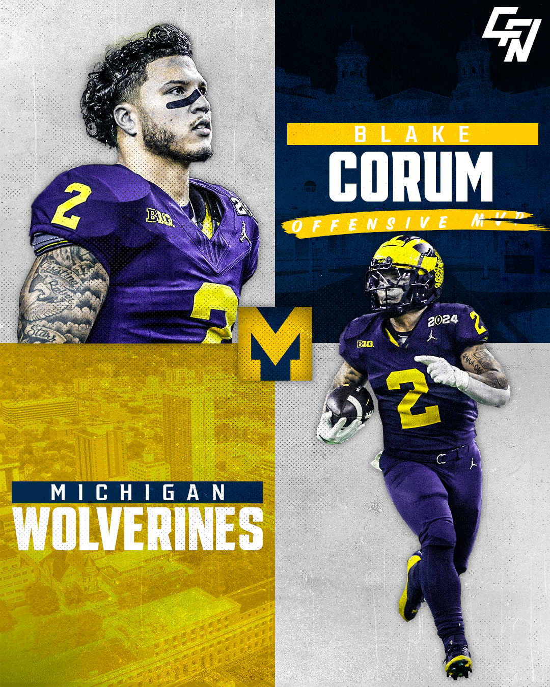 Blake Corum ran his way to history and Offensive MVP Honors in the College Football Playoff National Championship Game.