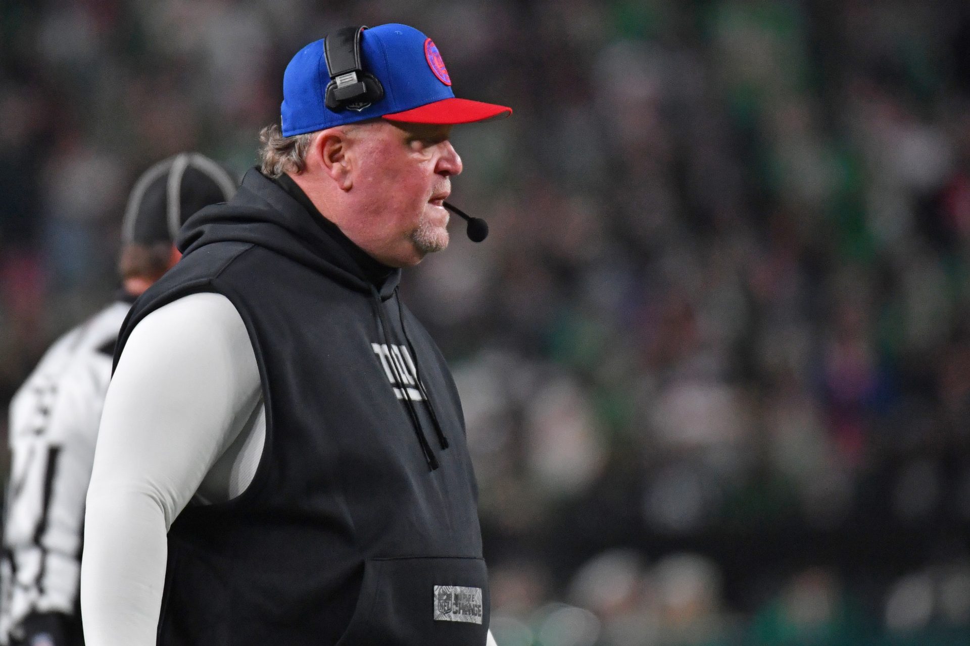 Dec 25, 2023; Philadelphia, Pennsylvania, USA; New York Giants defensive coordinator Don ÒWinkÓ Martindale against the Philadelphia Eagles at Lincoln Financial Field. Mandatory Credit: Eric Hartline-USA TODAY Sports