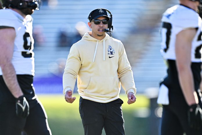 Purdue Boilermakers head coach Ryan Walters watches his team play against the Northwestern Wildcats in the fourth quarter at Ryan Field.