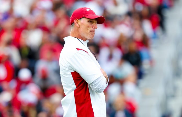 Oklahoma Sooners head coach Brent Venables during the Oklahoma Sooners spring game at Gaylord Family OK Memorial Stadium.