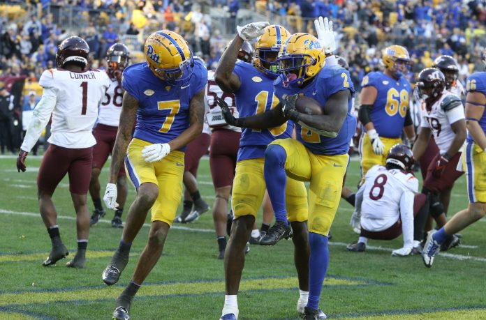 Pittsburgh Panthers running back Israel Abanikanda (2) strikes the 