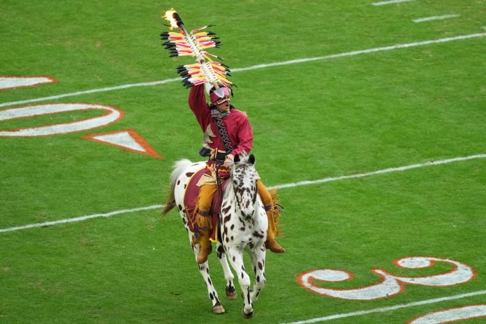 Florida State Seminoles mascot Chief Osceola and Renegade take the field before the game in the 2023 Orange Bowl against the Georgia Bulldogs at Hard Rock Stadium.