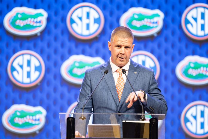 Florida head coach Billy Napier has confidence in his job security despite the win regression. What did he say about it at SEC Media Days?