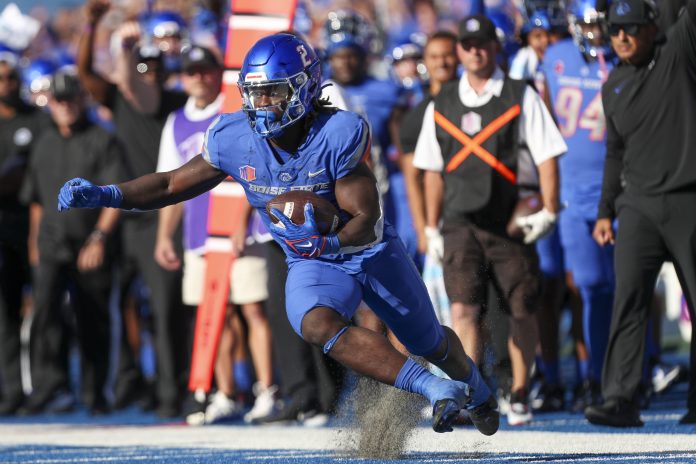 Boise State Broncos running back Ashton Jeanty (2) during the first half of action versus the UCF Knights at Albertsons Stadium.