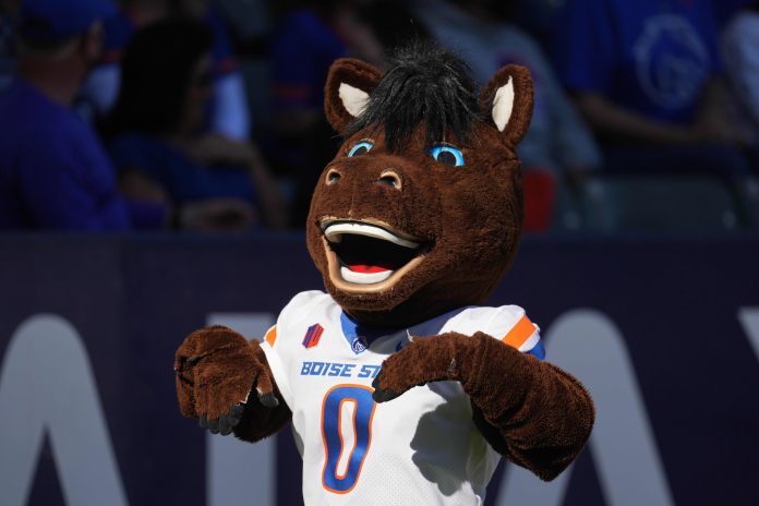 Boise State Broncos mascot Buster reacts in the first half aSan Diego State Aztecs Dignity Health Sports Park. San Diego State defeated Boise State 27-16. Mandatory Credit: Kirby Lee-USA TODAY Sports