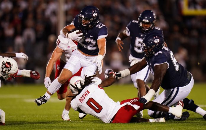 UConn Huskies RB Victor Rosa (22) is one of the team's top 10 returning players for the 2024 season.