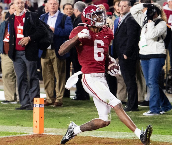 Follow DeVonta Smith's incredible journey from his game-winning freshman moments to Heisman glory and record-breaking performances on the national stage.