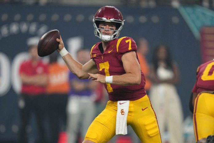 Taking center stage in Week 4, Big Ten title contenders do battle in the Trojans' first conference clash. The USC vs. Michigan prediction depicts who has the advantage.