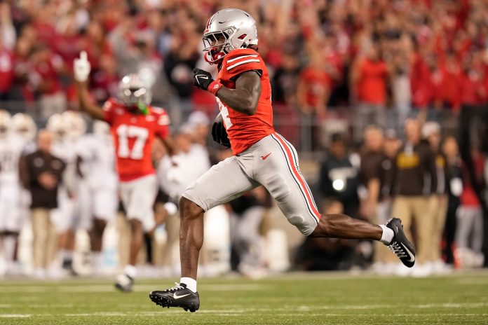 College football's fastest players from Week 2 are headlined by freshman sensation Jeremiah Smith, who topped out at 21.7 mph for Ohio State.