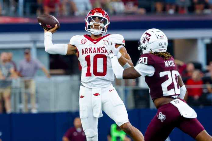 Sam Pittman has righted the ship, guiding the Razorbacks to a 4-2 start. Can they pull off another home upset? Here’s our LSU vs. Arkansas prediction.