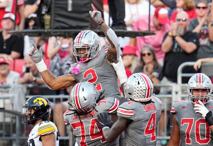 Everything you need to know about Ohio State WR Emeka Egbuka, including his current and former NFL player comparison, NIL valuation, stats, highlights, and more.