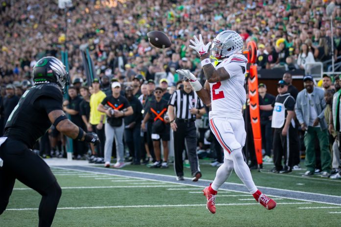 The top of the table belongs to Travis Hunter, but Ohio State WR Emeka Egbuka belongs in every conversation about the top 2025 NFL Draft WR Rankings.