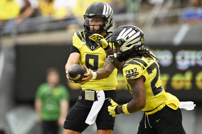 A win on Saturday would push the Ducks' chances of an undefeated season above 75%. Check out our Oregon vs. Michigan prediction to see if we think they’ll make it happen.