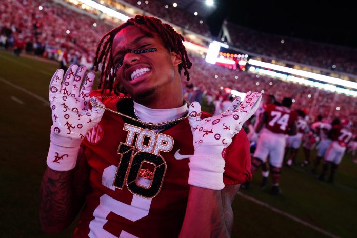 Alabama Crimson Tide wide receiver Ryan Williams (2) celebrates after defeating the Georgia Bulldogs at Bryant-Denny Stadium.