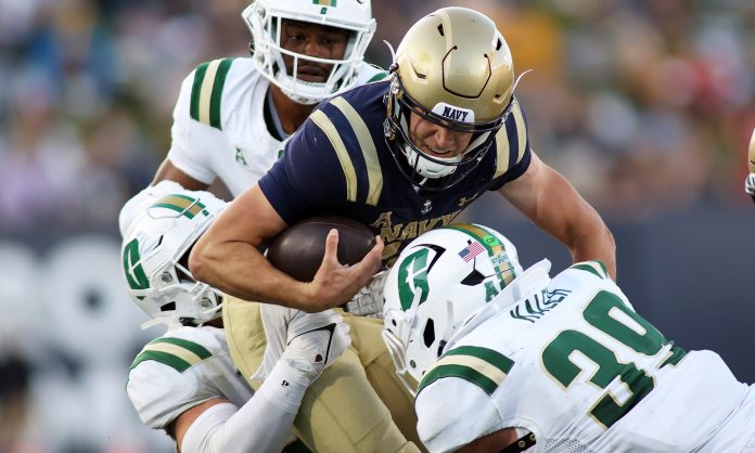 Blake Horvath left the Tulane game with back spasms, and his status for the ECU game was in jeopardy all week. With kickoff here, it's clear that Horvath is eyeing a later return.