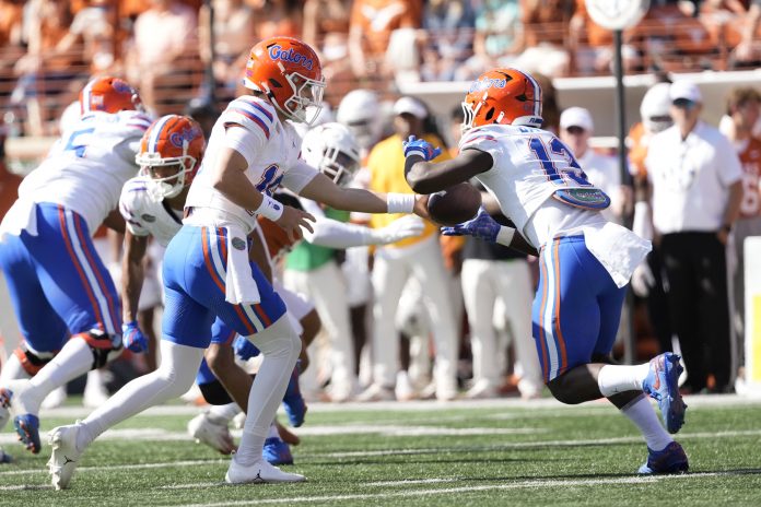 The Florida Gators have the longest active streak of scoring points in a game. How long is that streak and when was the last time they were shut out at different venues?