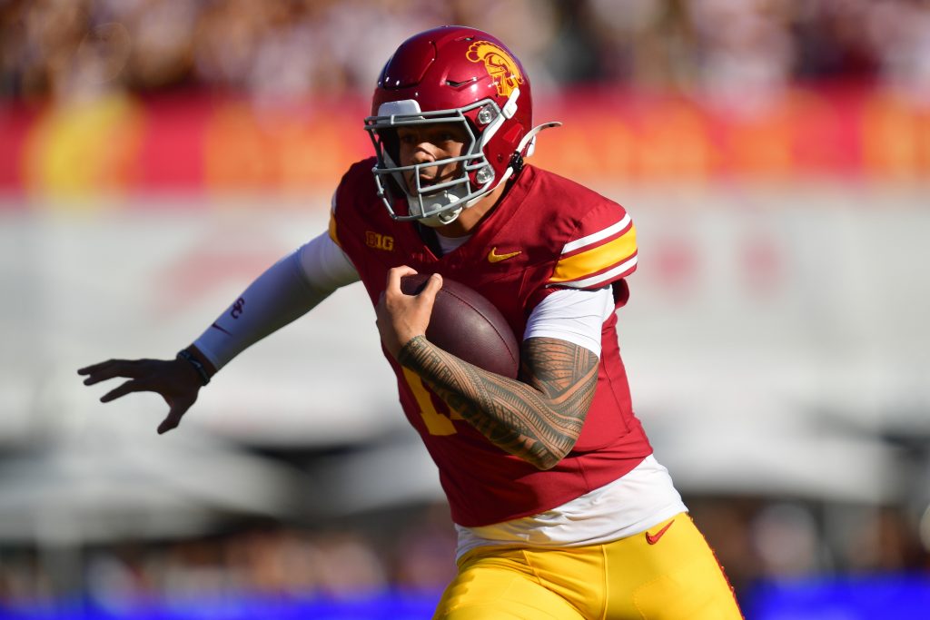 Best college football player props include jayden maiava
