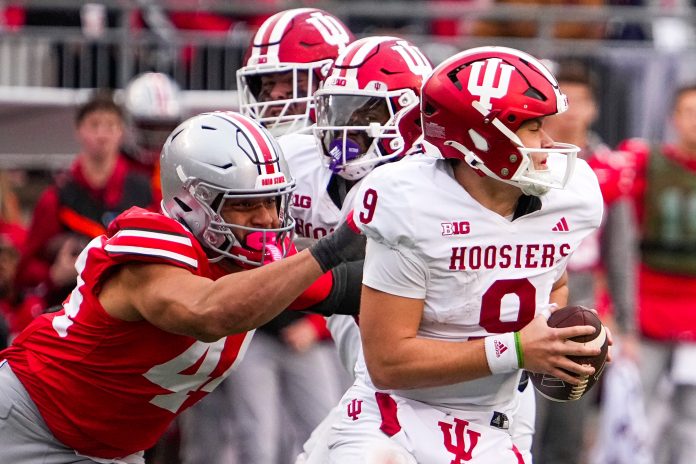 The Indiana Hoosiers suffered a setback with their loss to Ohio State in Week 13, but how bad does it hurt the College Football Playoff probabilities?