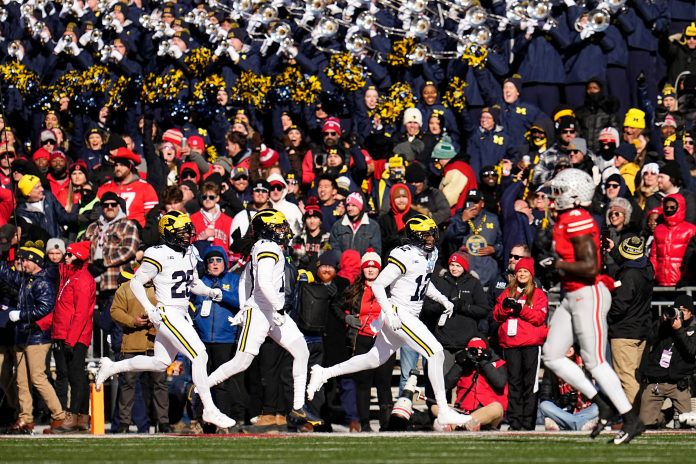 Michigan and Ohio State players erupted in a massive brawl on the field at Ohio Stadium, ending only when officials pepper sprayed the players.