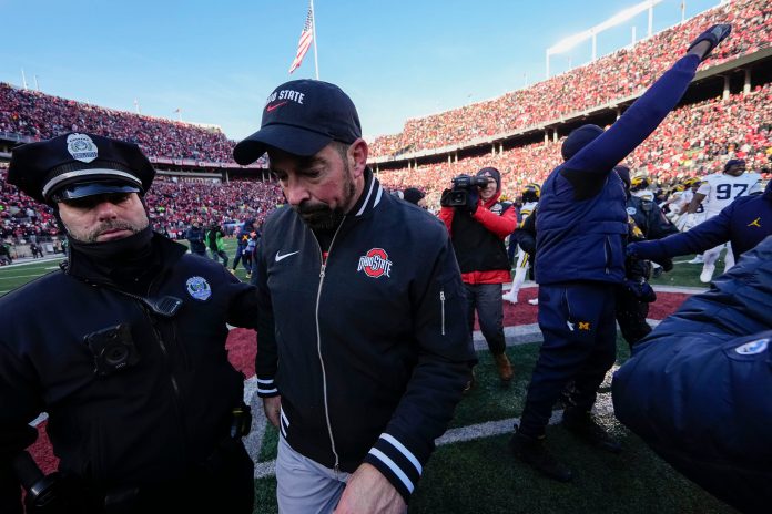 Ohio State is reeling after another loss to archrival Michigan Wolverines. They're out of the Big Ten Championship, and now their playoffs road is much more difficult.