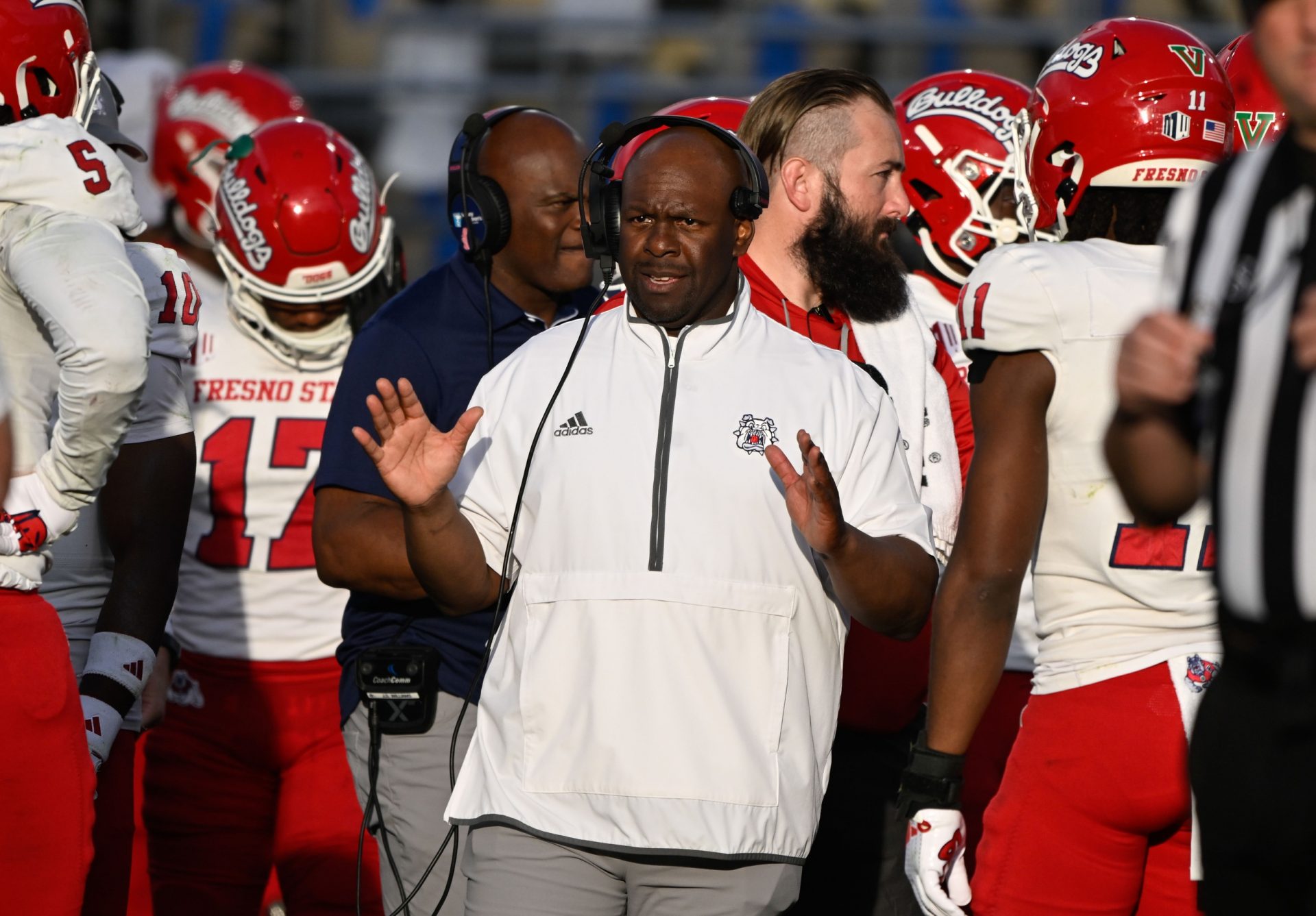 Fresno State Bulldogs head coach Tim Skipper during the fourth quarter against the UCLA Bruins at Rose Bowl.