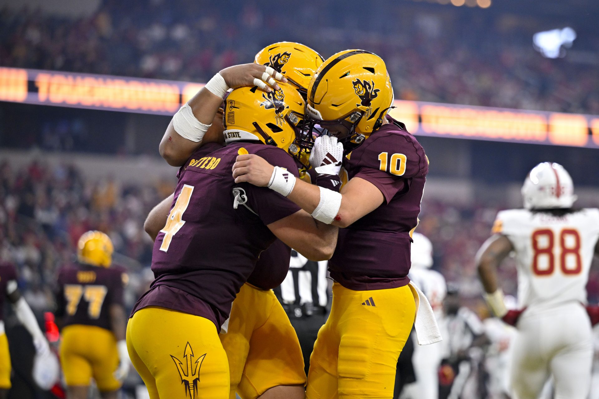Arizona State quarterback Sam Leavitt is ready to go toe to toe with Texas' Quinn Ewers as the two face off in the Peach Bowl on Jan. 1.