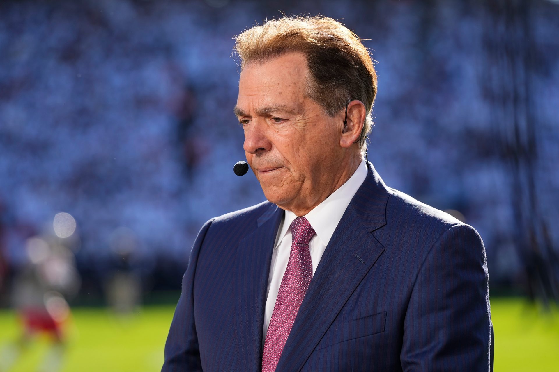 Nick Saban delivered his blunt but comedic take on the Big Ten's response to the Michigan-Ohio State flag-planting controversy.
