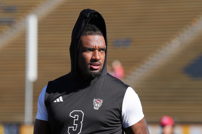 North Carolina State Wolfpack running back Jordan Poole (3) before the game against the California Golden Bears at California Memorial Stadium.