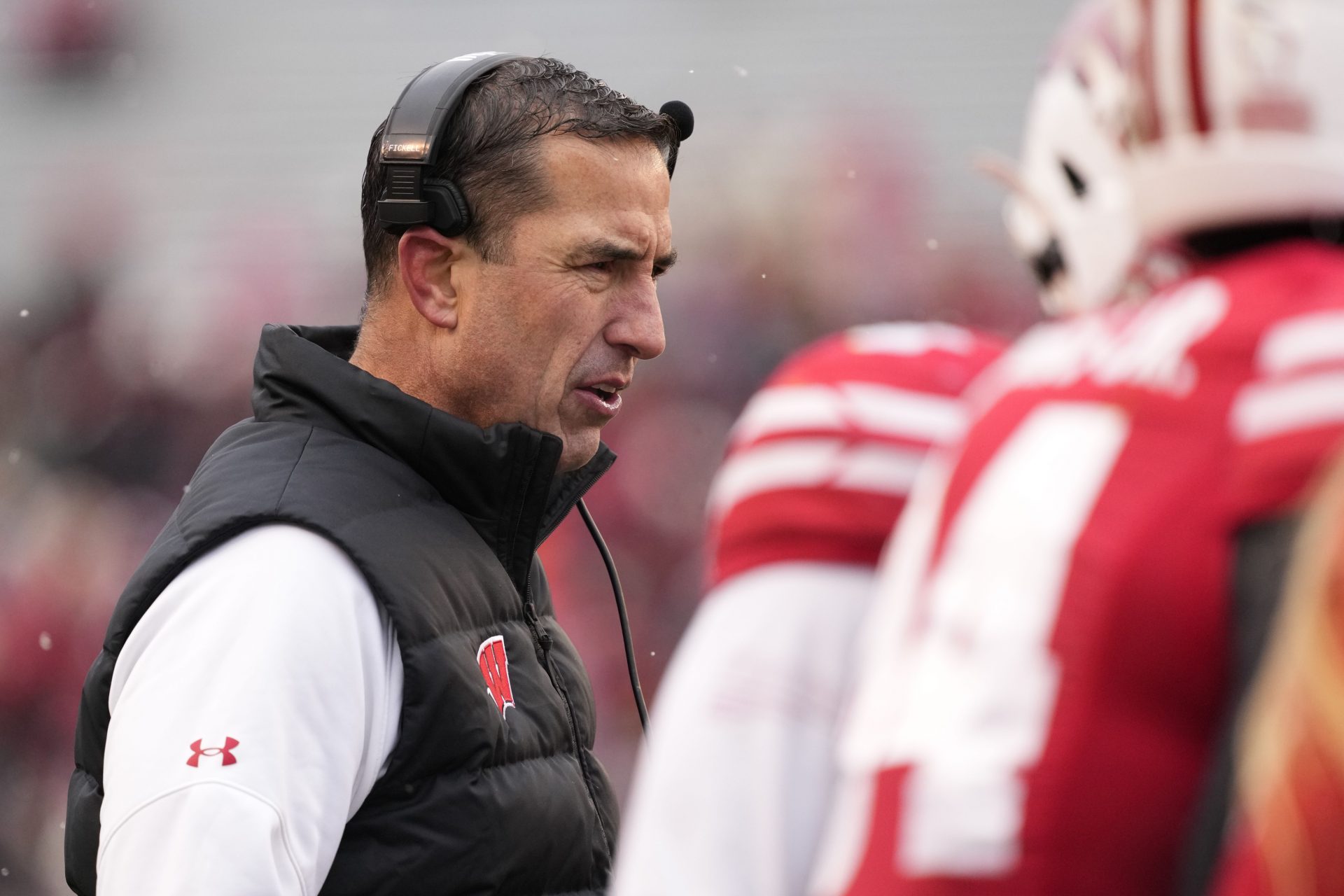 Wisconsin Badgers head coach Luke Fickell looks on during the fourth quarter against the Minnesota Golden Gophers at Camp Randall Stadium.