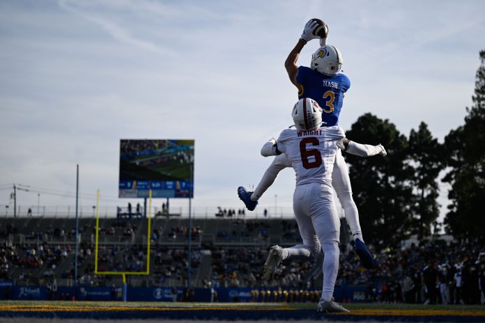 San Jose State wide receiver Nick Nash wowed fans and scouts alike at the East-West Shrine Bowl with an unbelievable catch, sending his NFL Draft stock soaring.