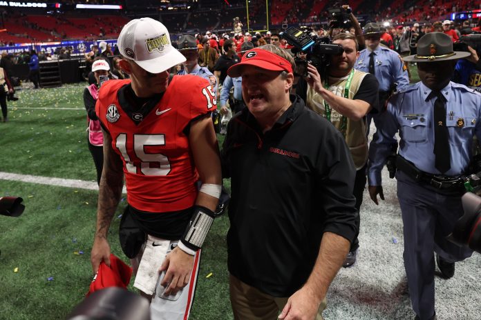 Georgia Bulldogs head coach Kirby Smart gave an assessment of his quarterback situation with Gunner Stockton in after Carson Beck's season-ending injury.