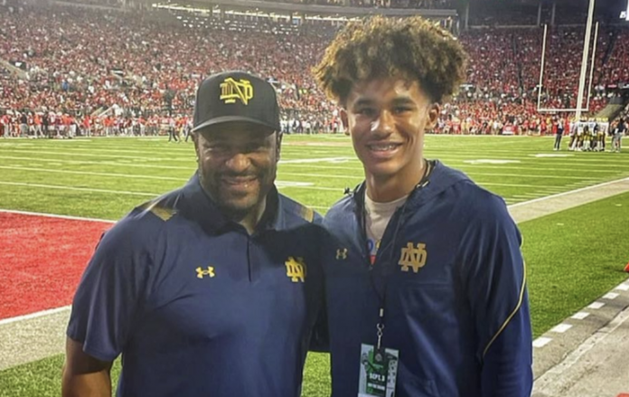 Jerome Bettis Jr. is following in his Hall of Fame father’s footsteps to Notre Dame, determined to forge his own path. Bettis Sr. fully supports his son’s freedom to create his own legacy.