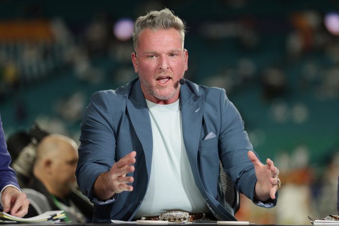 ESPN analysts Pat McAfee before the game between the Notre Dame Fighting Irish and the Penn State Nittany Lions in the Orange Bowl at Hard Rock Stadium.