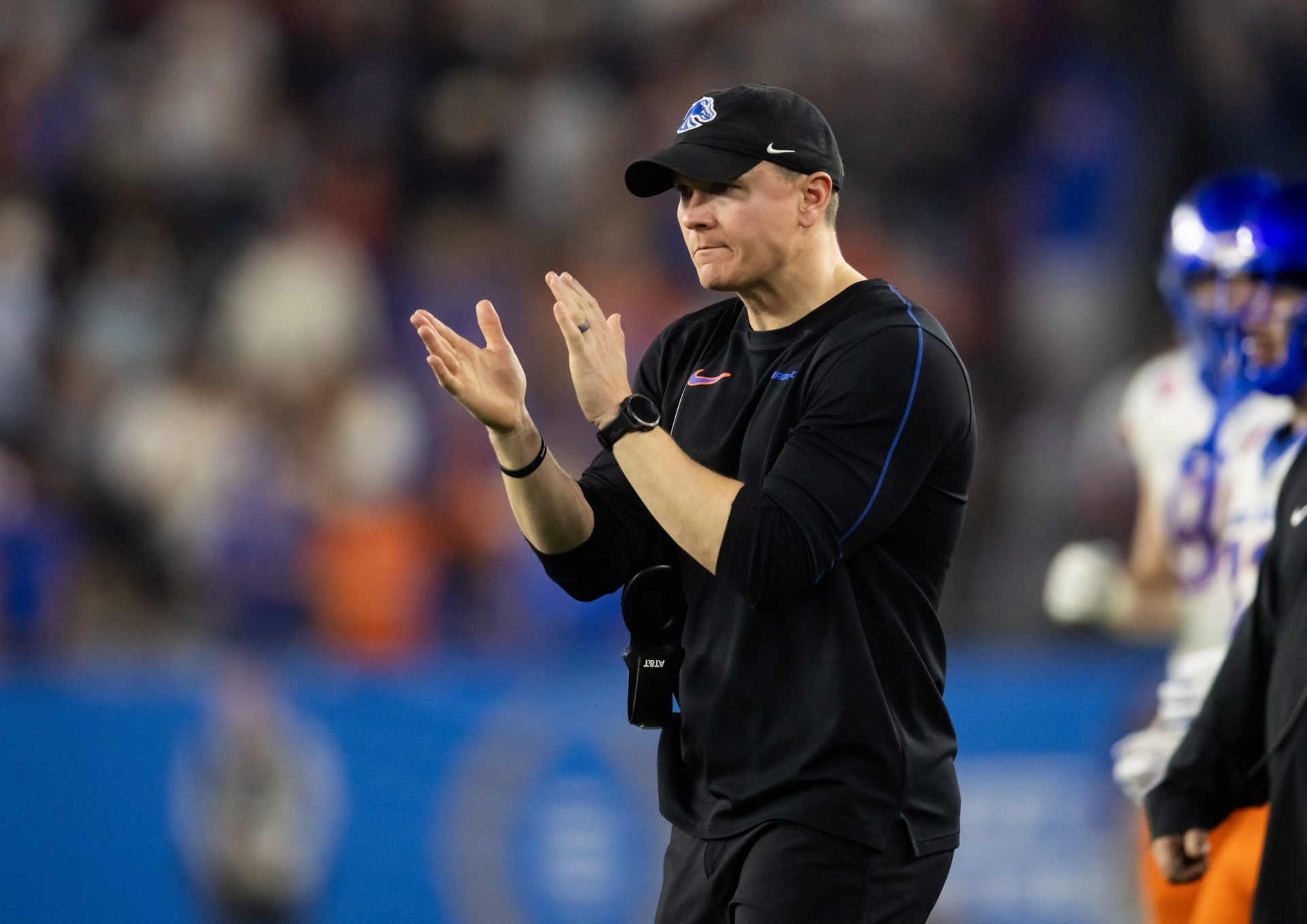 Boise State Broncos head coach Spencer Danielson reacts against the Penn State Nittany Lions during the Fiesta Bowl at State Farm Stadium.