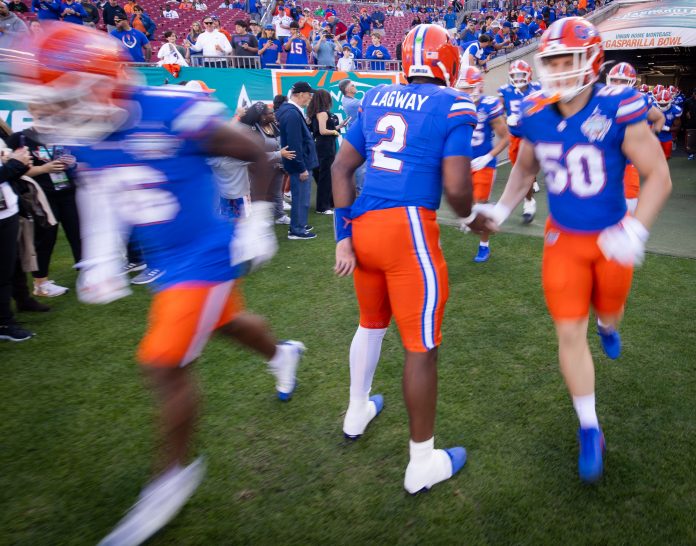 DJ Lagway's hype is sure to grow, especially with the praise coming from a prominent Gator WR at the 2025 Reese's Senior Bowl practices.