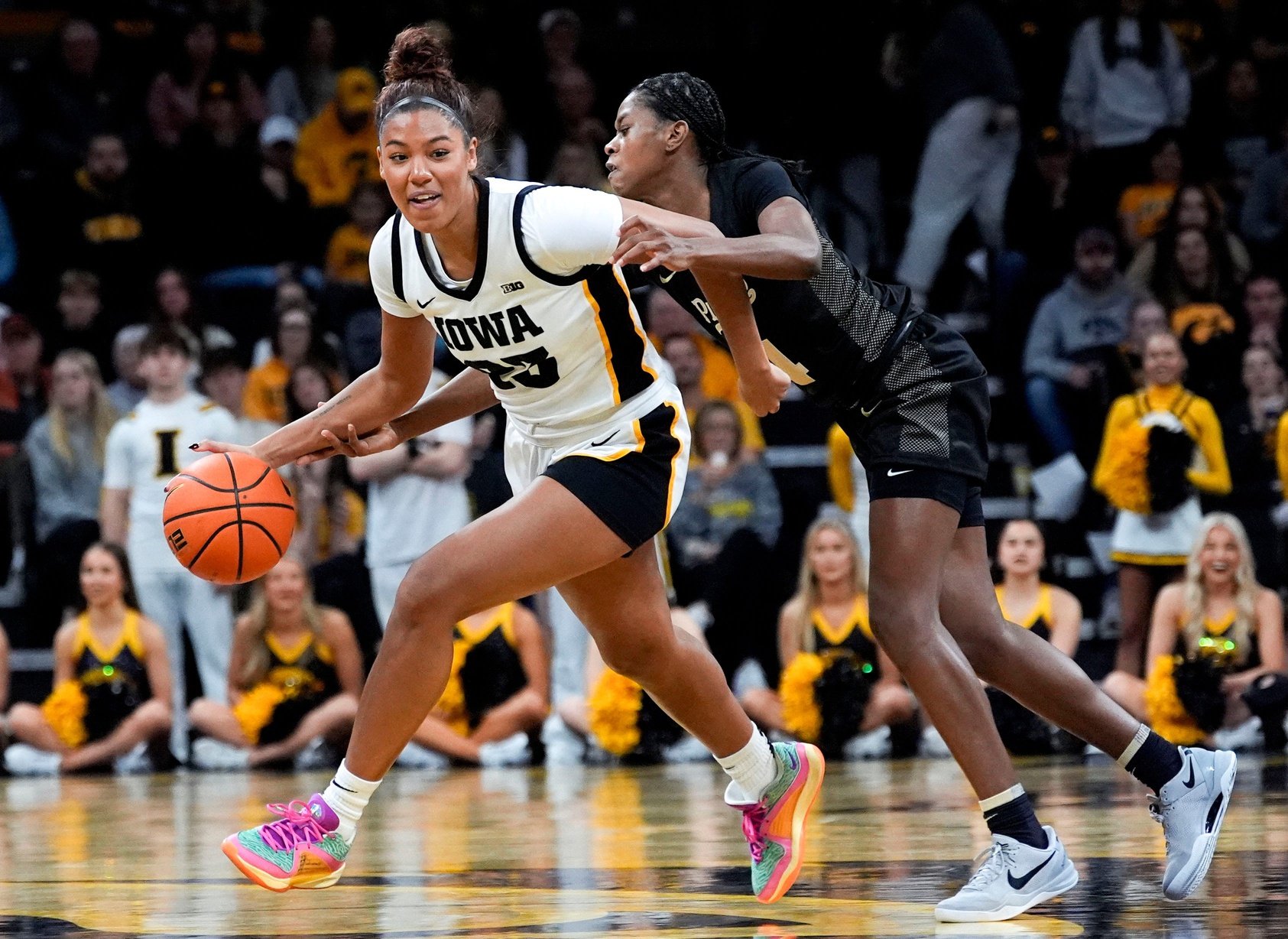 Iowa star Jada Gyamfi couldn’t help but admire Caitlin Clark’s physique after spotting her in Nike’s latest Super Bowl ad, showcasing the basketball icon.